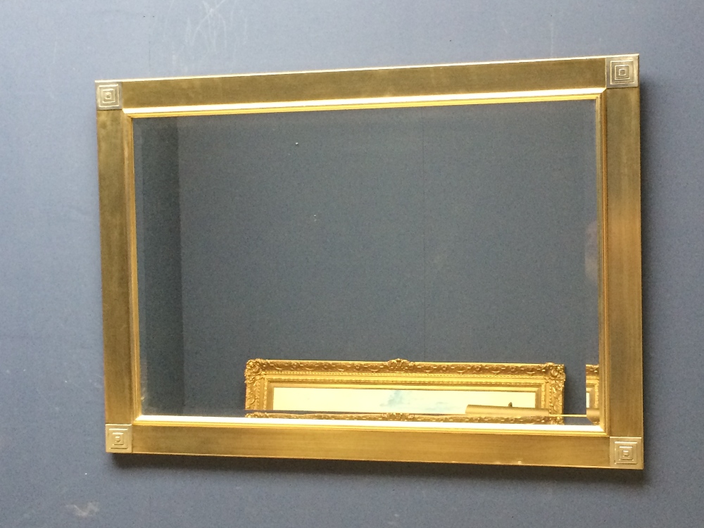 Modern rectangular mirror with bevelled glass 106 x 76 cm & Curtain tie backs & modern square mirror - Image 2 of 3