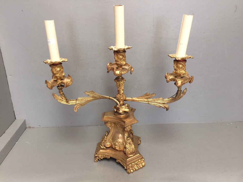 Georgian solid brass candle holder (now electric)