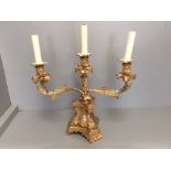 Georgian solid brass candle holder (now electric)