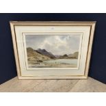'The 5 Sisters' West Highlands 31 x 37 cm watercolour by J Fletcher -Watson framed & glazed