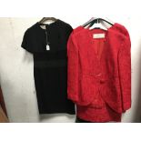 Tomasz Starzewski black ladies dress & Tomasz Starzewski 2 piece vivid red dress with matching