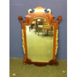 Georgian wall mirror in mahogany with gilt swags 104 x 62 cm