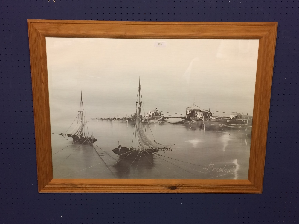 Painting by Eugene Bowman 'Eastern Harbour Scene' 48 x 69 cm