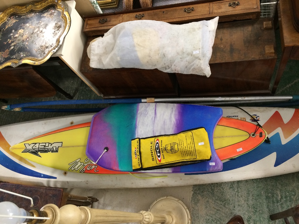 1 Sail board with sail, 1 half size board & a body board