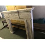 White painted wooden fire surround