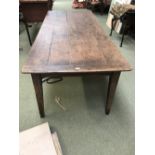 Late C19th French farmhouse table,with extending serving area, possibly elm 210 x 92 cm