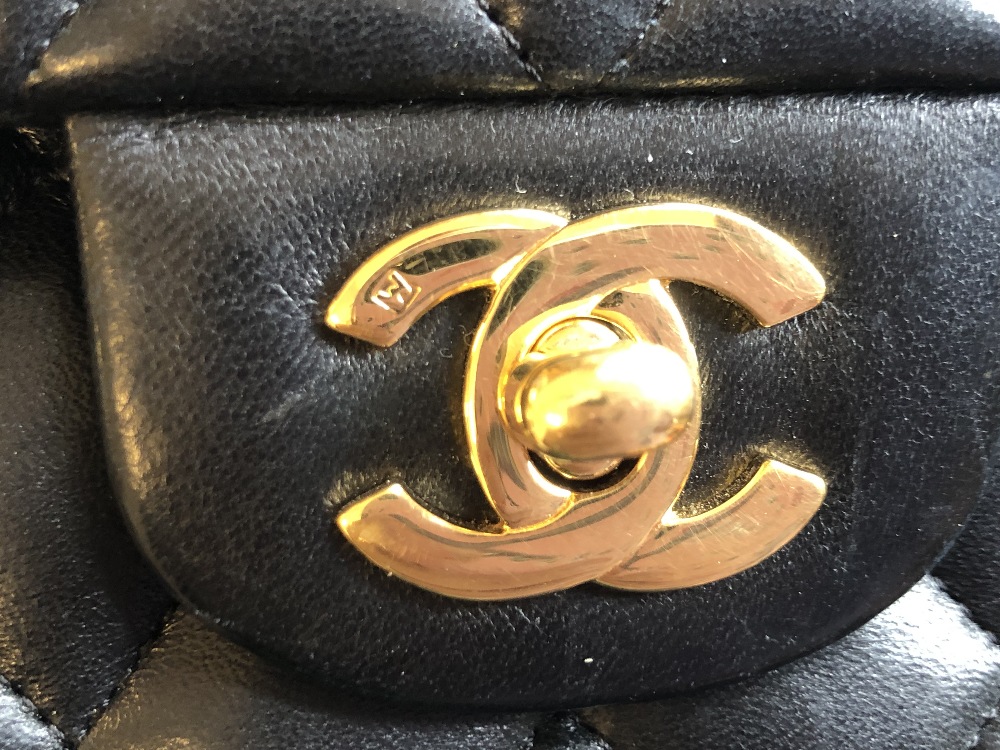 Chanel black quilted leather Classic bag, gold tone hardwear, burgundy leather interior, dust - Image 6 of 15