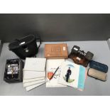 Small collection of collectables including Guinness cuff links, studs, Sestrel binoculars, 5 sets of