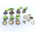 Collection of silver commemorative medals & coins