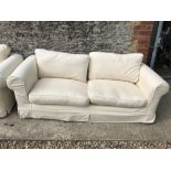 Cream sofa, with loose cover 210 x 92 cm