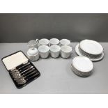 Albra Luia breakfast service & cased set of 6 teaspoons