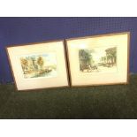After Charles Mondin (French Early C20th) pair of signed lithographs of Paris 30 x 21 cm