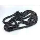 Black bead costume necklace