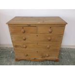 Victorian pine chest of 2 short above 2 long drawers 102 x 90 cm H