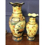 2 Oriental vases large 61 cm small 45 cm