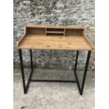 Modern desk, with metal supports 90 cm W
