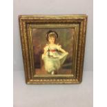 C20th Olegraph 'The Young Dancer' 33 x 27 cm in gilt frame
