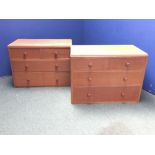 Pair of contemporary small chests of 2 short over 2 long drawers 90cm w
