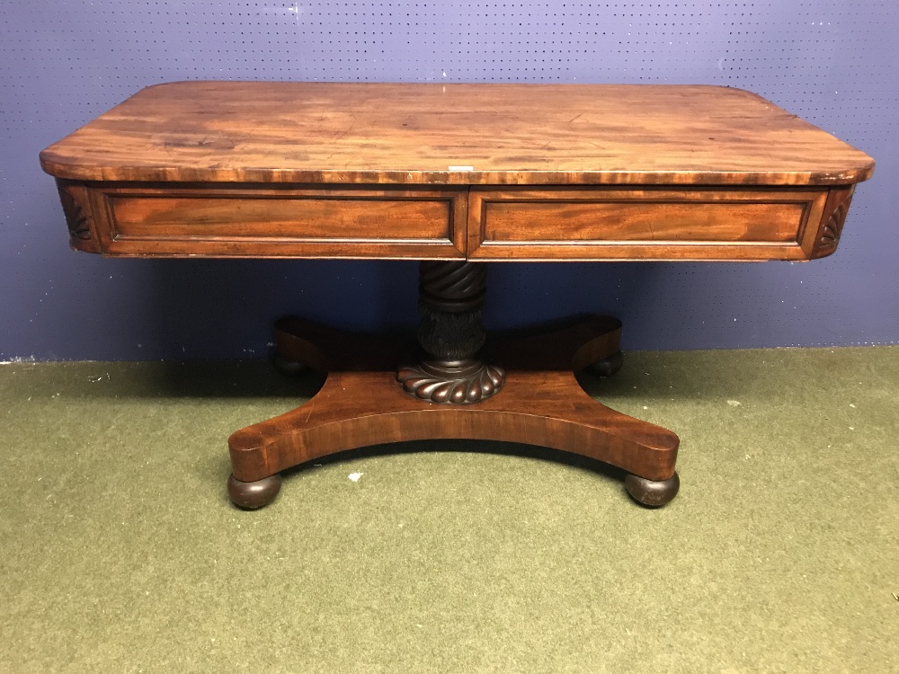 C19th Mahogany library table 132 x 65 cm