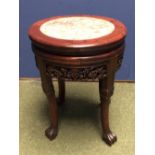 Circular Chinese table with marble insert