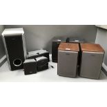 Surround sound set of grey Sony speakers & Awia speakers (4)