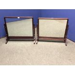 Pair of mahogany rectangular toilet mirrors 60cm w X 2