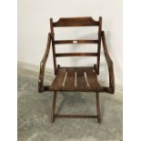 Folding beech campaign chair