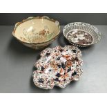 Collection of ceramics to include an Imari style scalloped dis, masons ironstone fruit bowl & a