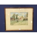 G P Mackeson watercolour 'Farmhouse & Paddock' signed lower left dated 1944 28 x 38cm framed &