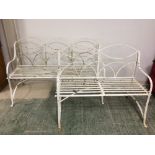 2 Wrought iron garden seats 125 & 155 cm