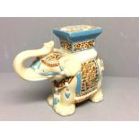 Chinese elephant stand in pastel colours on cream 29 cm