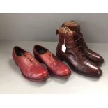 Pair of vintage leather shoes & pair of vintage leather lace up boots