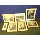 After T.S. Boys Set of 4 modern reproduction colour prints 'Views in London' 'St Pauls from
