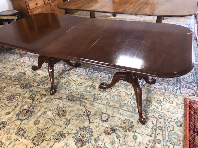 Twin pedestal dining table