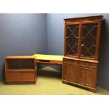 Modern glazed bookcase with 2 drawers & 2 cupboards 194 h x 99 w cm & a modern sliding glazed