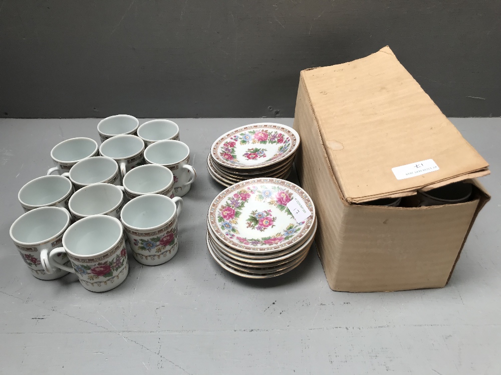 2 x 12 piece sets of Chinese coffee cups & saucers