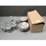 2 x 12 piece sets of Chinese coffee cups & saucers