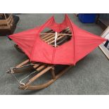 2 Wooden sleds with metal runners & Dunsford Flying Machine Kite