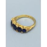 Yellow gold Victorian sapphire ring size N