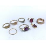 Collection of 9ct gold items (5) 13g