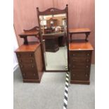 Edwardian dressing table with central full length mirror