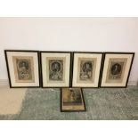 After the antique set of 4 black & white prints 'John Duke of Argyle & Grenwich', ' Charles Duke