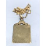 9ct Gold pendant on unmarked yellow chain 14.8g