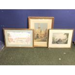 3 Framed scenic views to include of 'Oast House' various sizes