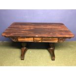 C19th Rosewood library table 143 x 76 cm