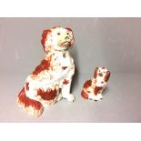 1 large (33cm) & 1 small (17cm) Staffordshire King Charles Spaniels