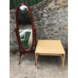 Cheval mirror 152 cm & modern pine table