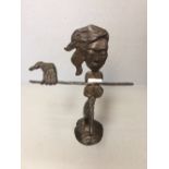 Late C20th bronze of a lady playing a violin 26 cm