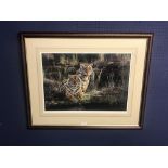 Steve Burgess signed limited edition print '2 Tigers'41.5 x 57.5 cm