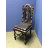 C18th carved oak chair